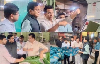 भदोही सांसद डॉ. विनोद कुमार बिंद ने सूरत में समझी साड़ी निर्माण की प्रक्रिया