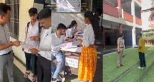 परीक्षा देने जा रहे छात्रों के लिए मददगार बनी सूरत पुलिस, समय पर परीक्षा केंद्र पहुंचाकर पेश की मानवता की मिसाल Surat police