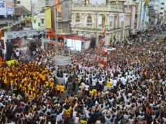 सूरत में ‘गोविंदा आला रे’: भागल चार रास्ता पर गणेशा ग्रुप ने फोड़ी मुख्य मटकी, 35 फीट की पिरामिड ने जीता दिल